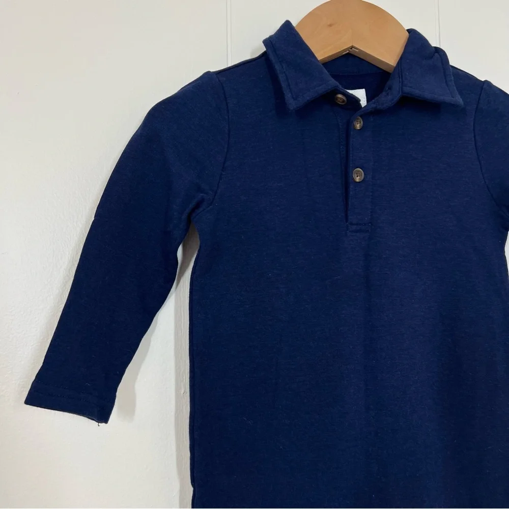 Little Sleepies Navy Blue Polo Romper